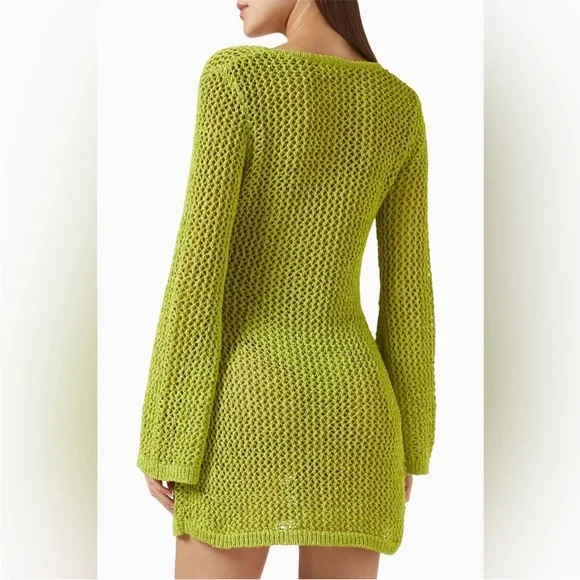 Monday Swimwear NWT Montego Mini Dress - Chartreuse Petit Crochet - Picture 4 of 4